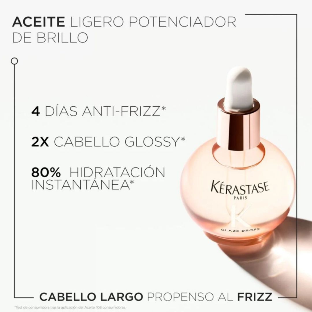 Aceite Ligero Anti Frizz Brillo Intenso Kérastase Gloss Absolu Glaze Drops 45ml - Imagen 2
