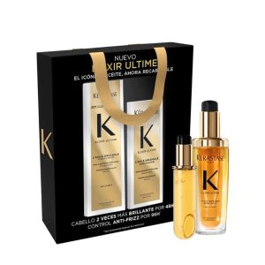Pack Aceite Termo Protector Brillo Intenso Kérastase Elixir Ultime L'Huile Recargable 75ml + Repuesto 75ml