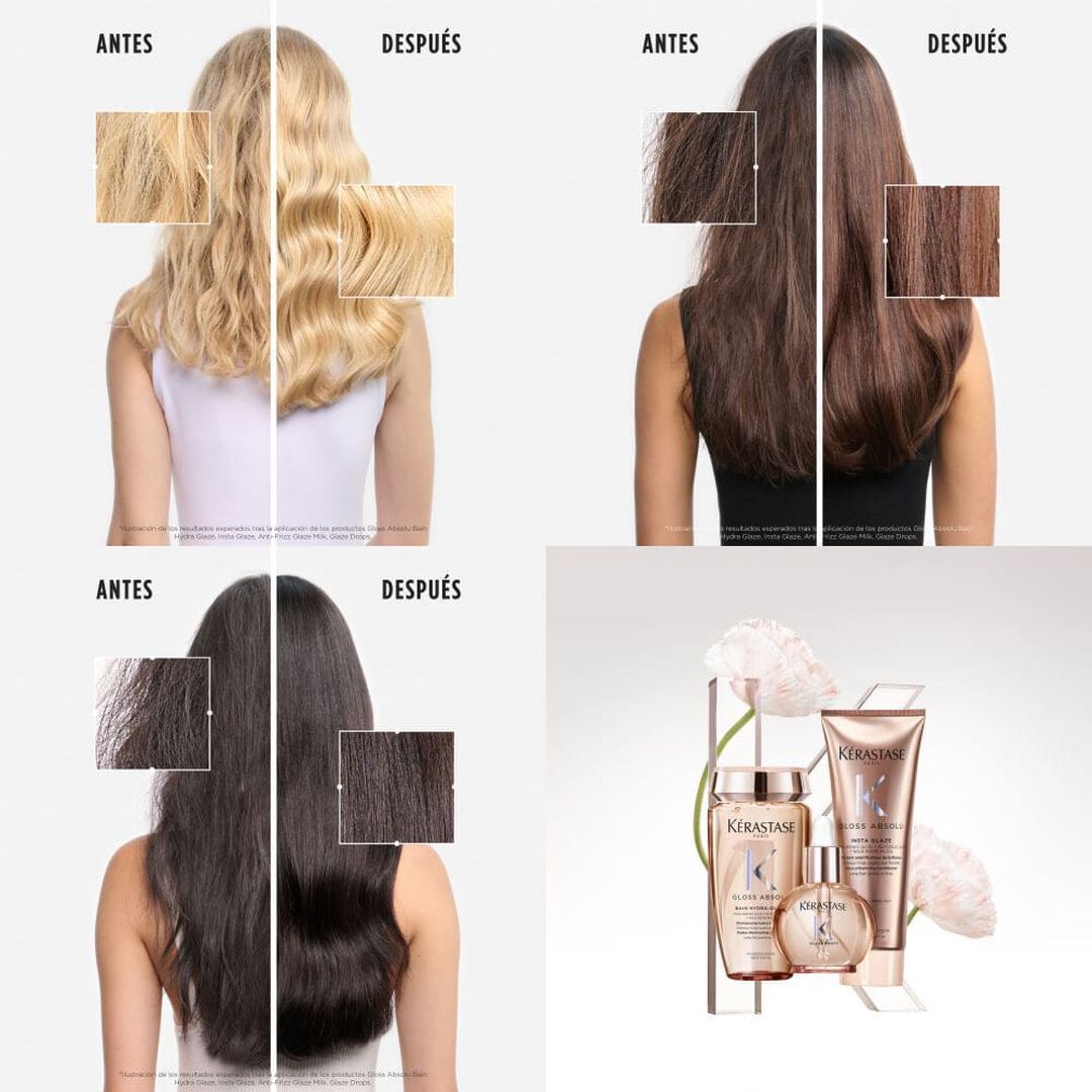 Acondicionador Anti Frizz con Efecto Brillo Fondant Gloss Absolu Insta Glaze 250ml (Para Cabello de Fino a Medio) - Imagen 5