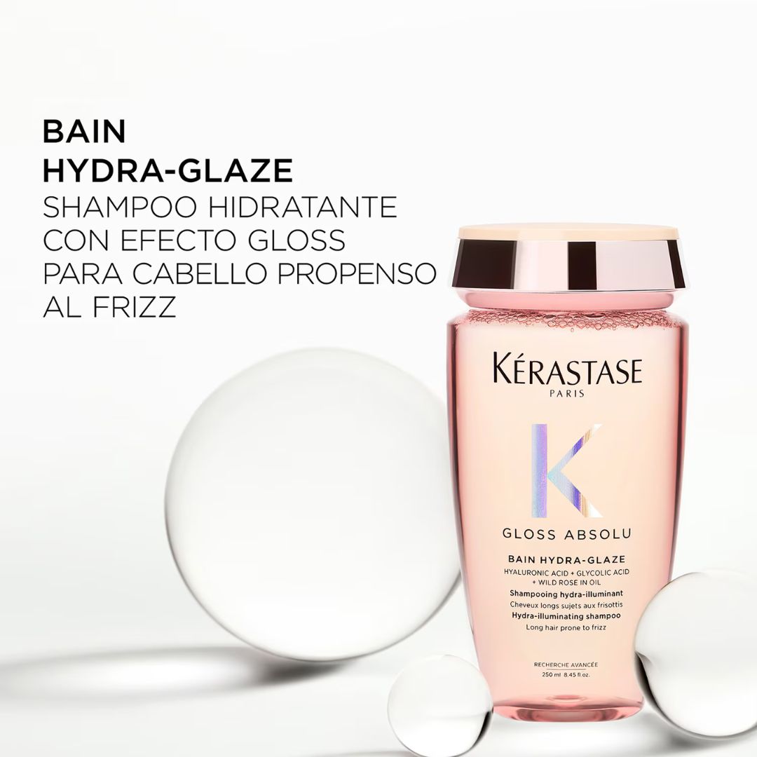 Shampoo Hidratante Anti Frizz con Efecto de Brillo Kérastase Bain Gloss Absolu Hydra - Glaze 250ml (Para Cabello de Fino a Medio) - Imagen 2