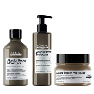 Rutina para Reparar Cabello muy Dañado ABSOLUT REPAIR MOLECULAR L’Oreal Serie Expert