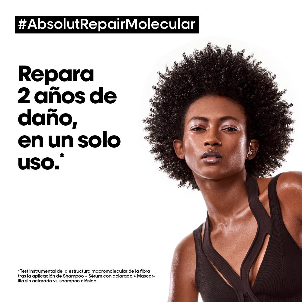 Rutina Completa para Reparar Cabello muy Dañado ABSOLUT REPAIR MOLECULAR L’Oreal Serie Expert (Termo Protector 50ml) - Imagen 7