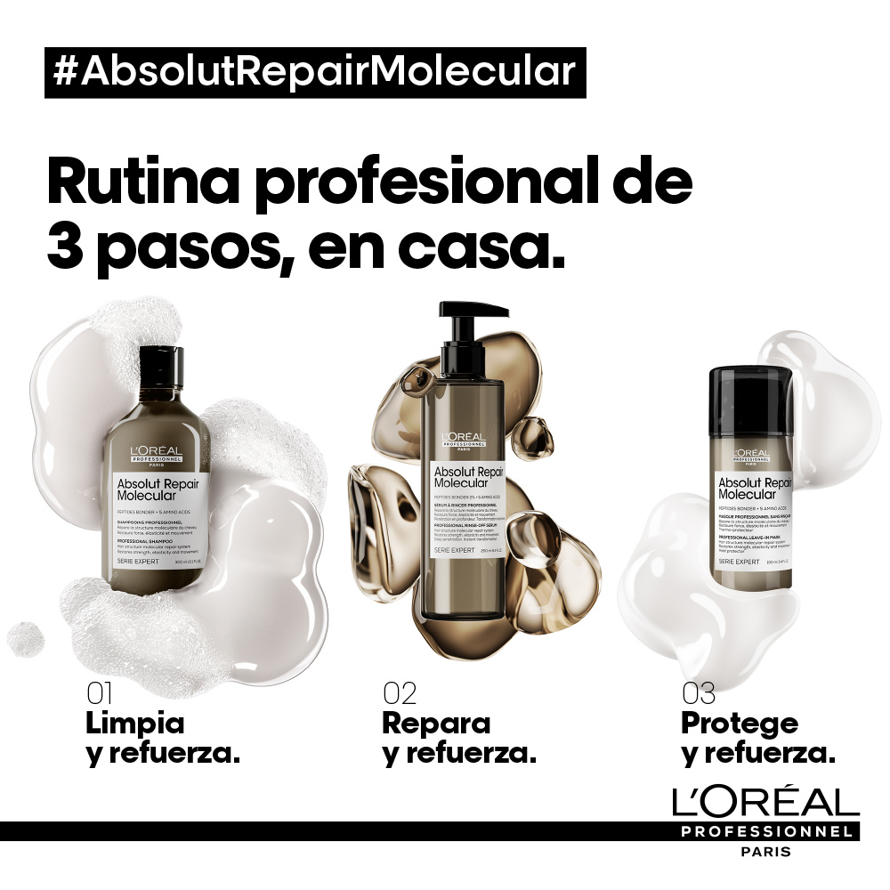 Set para Reparar y Proteger Cabello Dañado ABSOLUT REPAIR MOLECULAR L’Oreal Serie Expert - Imagen 5