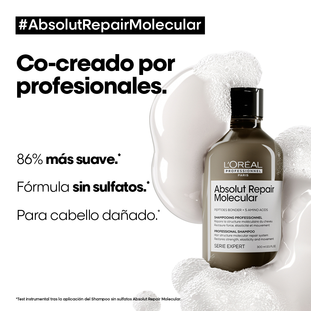 Rutina Completa para Reparar Cabello muy Dañado ABSOLUT REPAIR MOLECULAR L’Oreal Serie Expert (Termo Protector 50ml) - Imagen 2