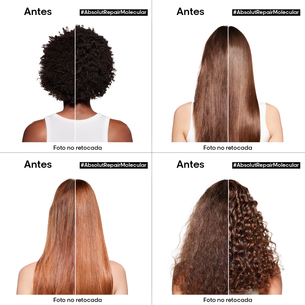 Rutina Completa para Reparar Cabello muy Dañado ABSOLUT REPAIR MOLECULAR L’Oreal Serie Expert (Termo Protector 50ml) - Imagen 8