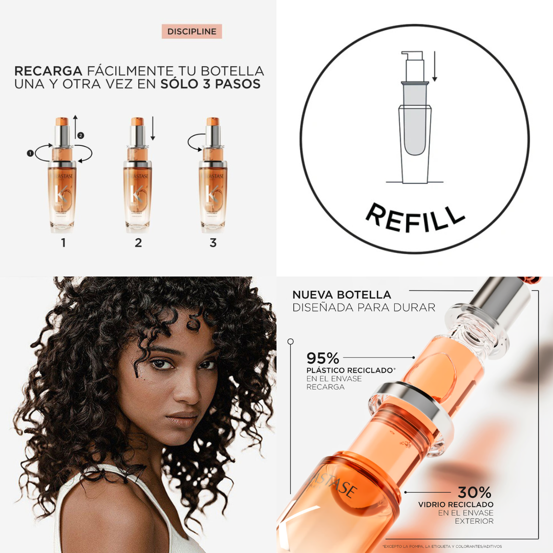 Repuesto Aceite Termo Protector y Disciplinante Anti Encrespamiento para cabellos Rebeldes Kérastase L´Huile Oleo Relax Discipline 75ml - Imagen 4