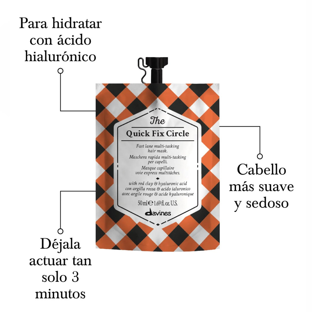 Mascarilla Nutritiva e Hidratante con Acido Hialurónico Davines Quick Fix Circle 50ml - Imagen 2