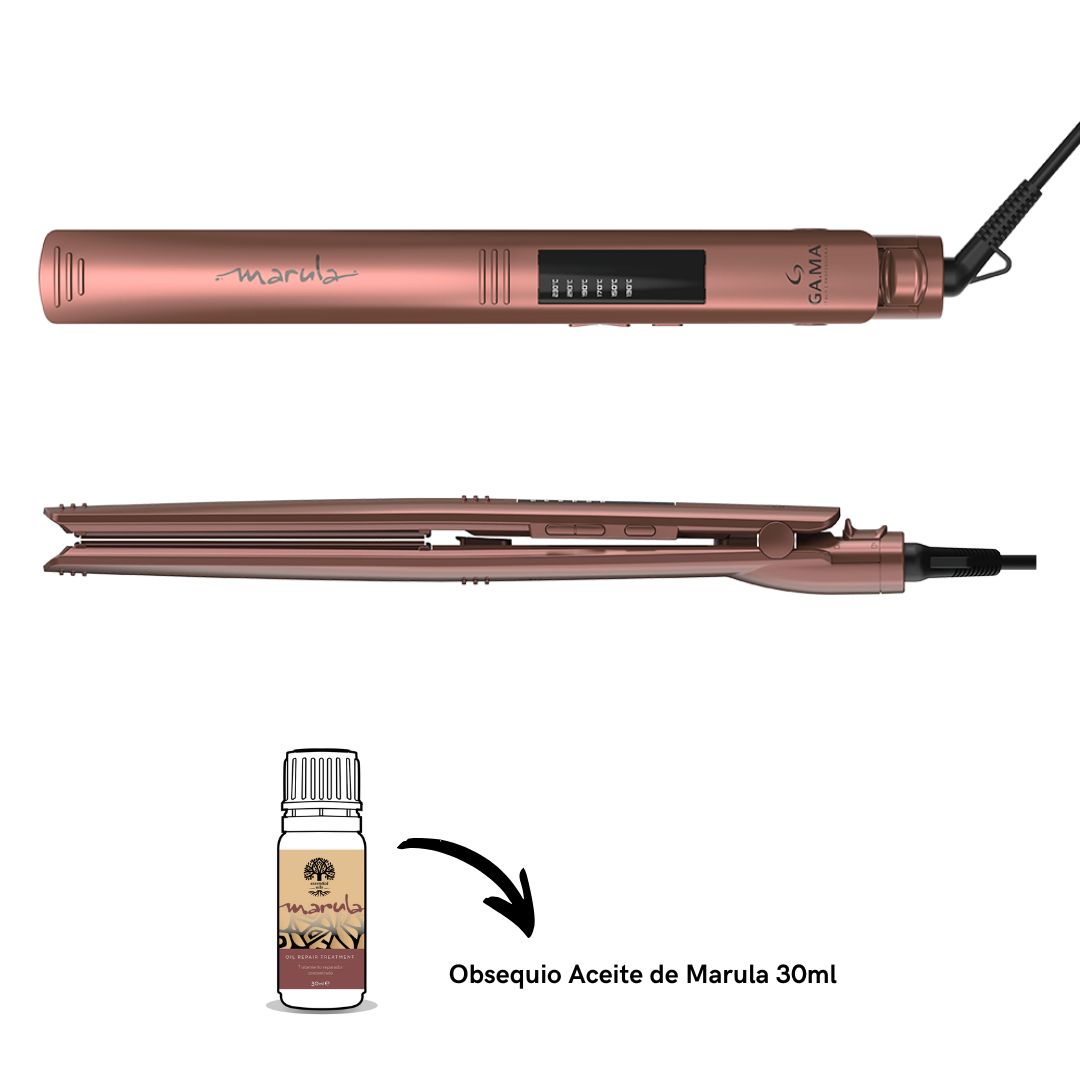 Plancha de Pelo Gama Marula Led Display 4D THERAPY ULTRA OZONE ION + Aceite de Marula 30ml - Imagen 2