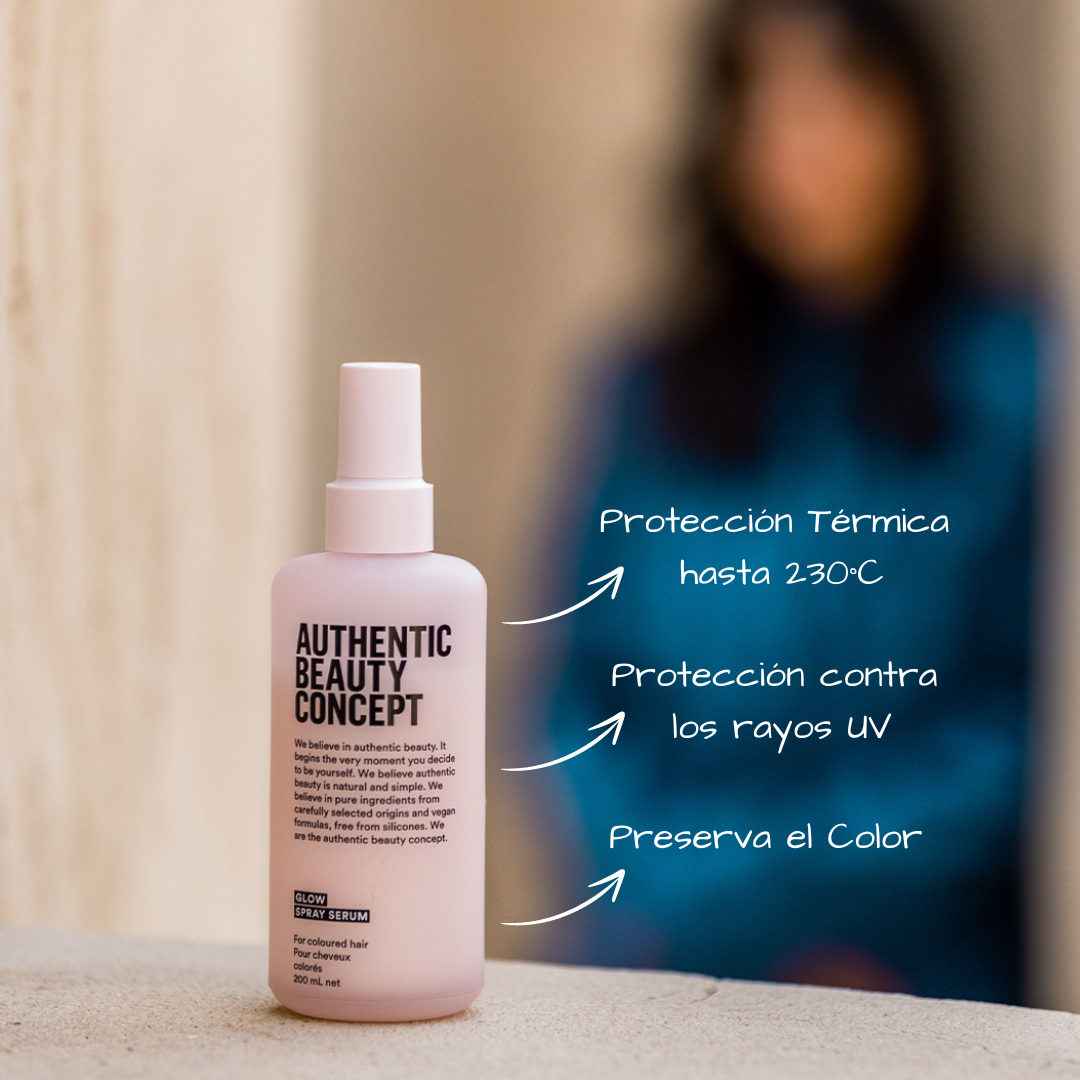 Suero en Spray con Protección Térmica y Filtro UV Glow Spray Serum Authentic Beauty Concept 200ml - Imagen 2