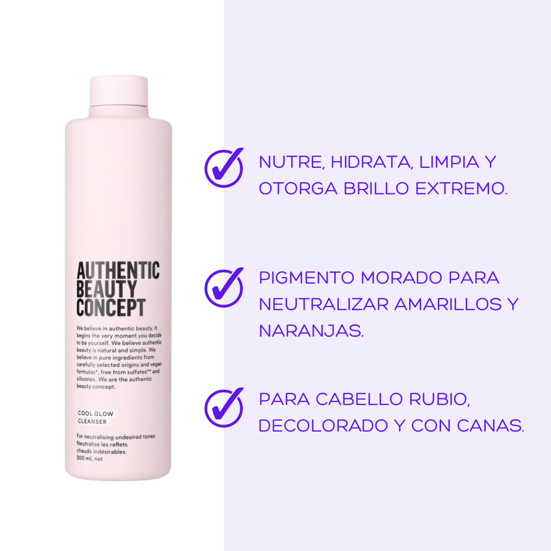 Shampoo Violeta para Cabello Rubio Cool Glow Contrarresta y Neutraliza Tonos Amarillos 300ml - Imagen 2