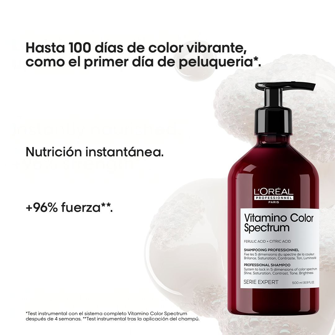Shampoo para Proteger y Fijar el Color VITAMINO COLOR SPECTRUM L’Oreal Serie Expert 500ml - Imagen 2