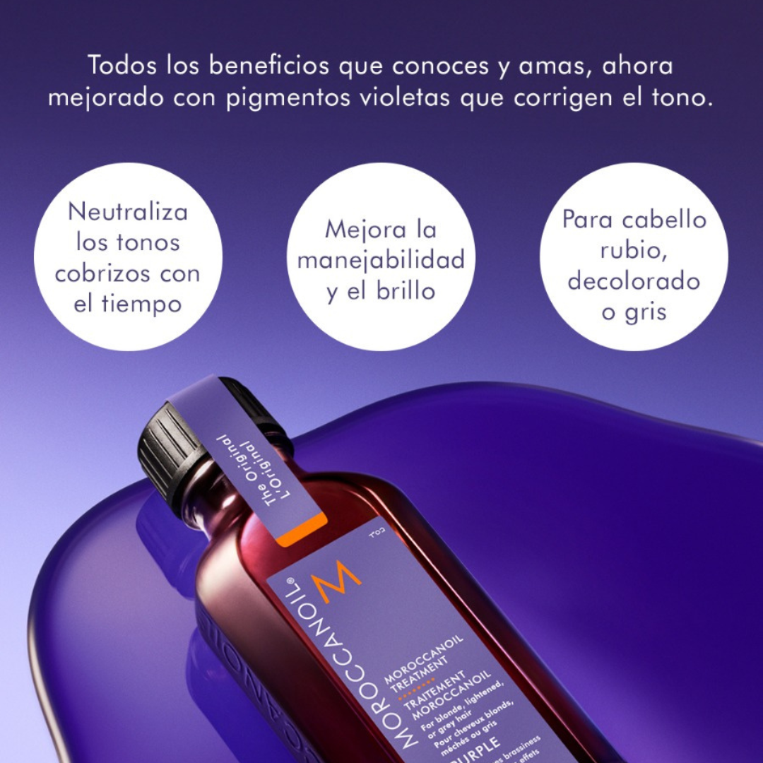Tratamiento Moroccanoil Morado para Neutralizar Tonos Amarillos y Naranjas Purple 50ml - Imagen 5