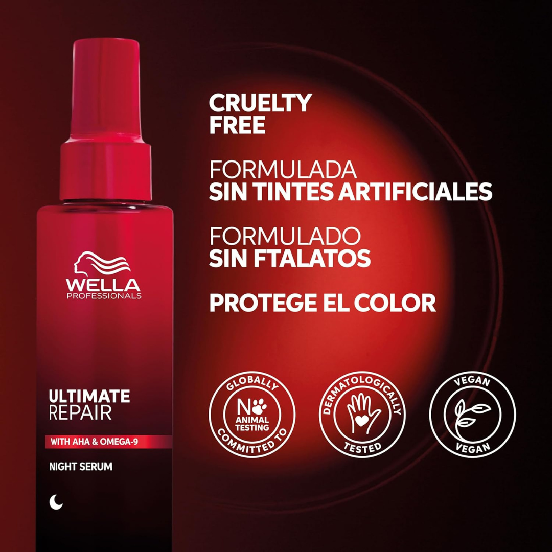Suero Nocturno Hidratante, Anti Frizz y Anti Quiebre Wella Ultimate Repair Night Sérum 30ml (Paso 5) - Imagen 4