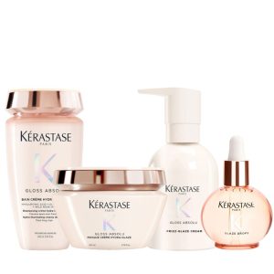 Rutina Hidratante Protectora y Anti Frizz con Efecto de Brillo Kérastase Gloss Absolu (Para Cabello de Medio a Grueso)