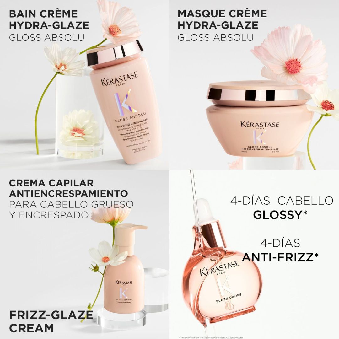 Rutina Hidratante Protectora y Anti Frizz con Efecto de Brillo Kérastase Gloss Absolu (Para Cabello de Medio a Grueso) (Obsequio Mascarilla 75ml) - Imagen 2