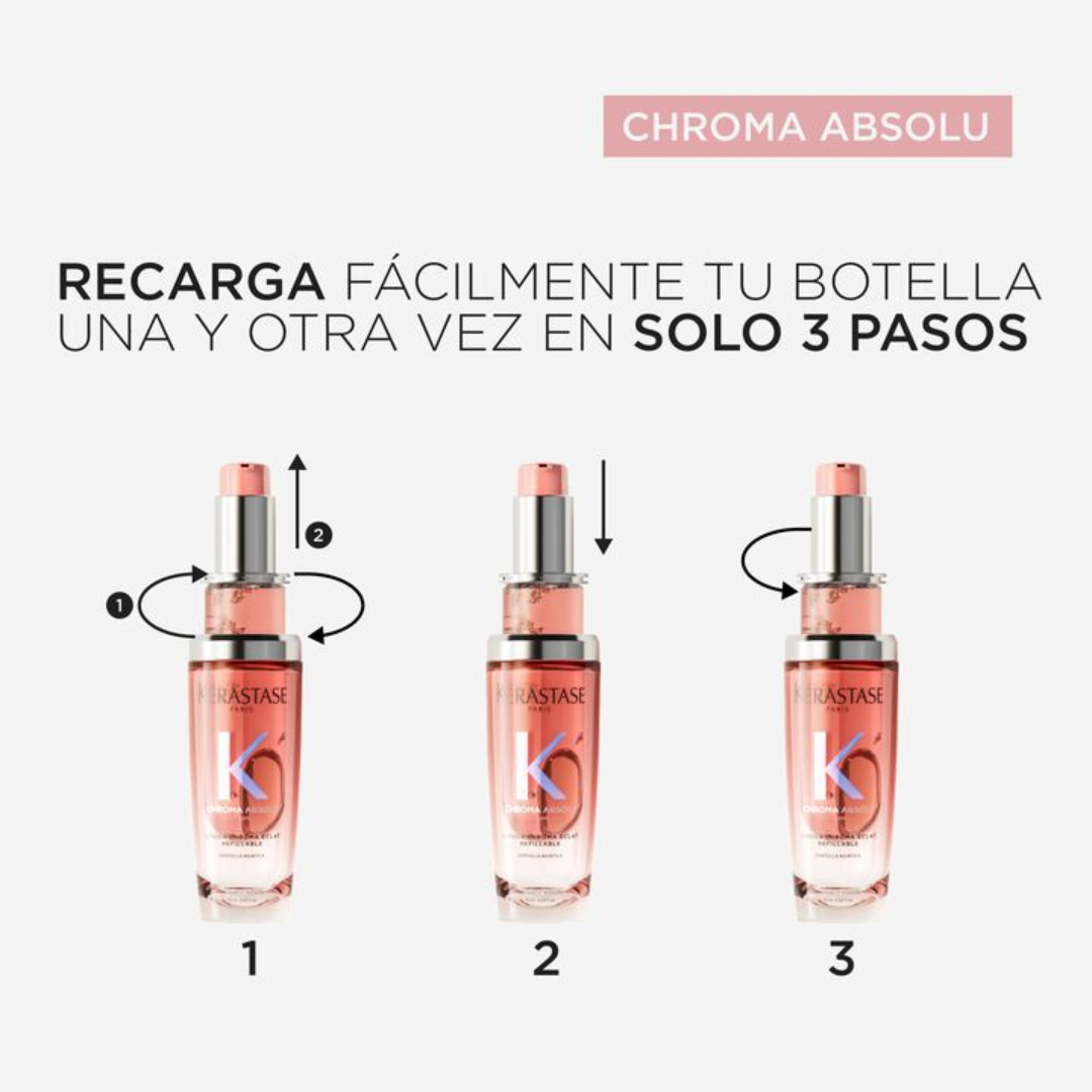 Aceite Termo Protector para Cuidado del Color L' Huile Chroma Éclat - Recargable 75ml - Imagen 6