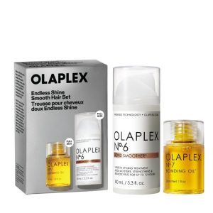 Rutina Anti Frizz Brillo y de Protección Térmica Endless Shine Smooth Hair Set OLAPLEX Nº 6 100ml y Nº 7 30ml
