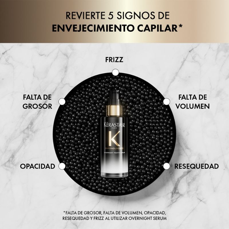 Sérum Capilar Nocturno Rejuvenecedor Kérastase Chronologiste 90ml - Imagen 3