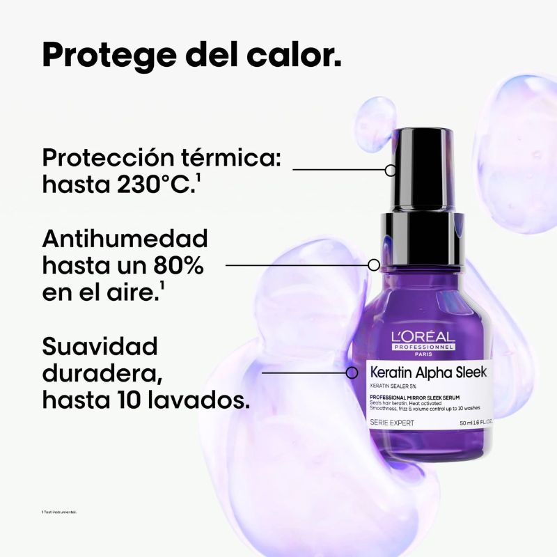 Serum Termo Protector Disciplinante Control de Volumen y Anti Frizz Mirror Sleek Serum L’Oreal Serie Expert 50ml (Paso 4) - Imagen 2
