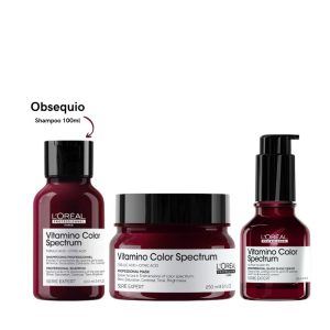 Rutina para Proteger y Fijar el Color VITAMINO COLOR SPECTRUM L’Oreal Serie Expert (Cabello de Medio a Grueso) - Obsequio Shampoo 100ml (Tamaño Viajero)