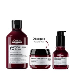 Rutina para Proteger y Fijar el Color VITAMINO COLOR SPECTRUM L’Oreal Serie Expert (Cabello de Medio a Grueso) - Obsequio Mascarilla 75ml (Tamaño Viajero)