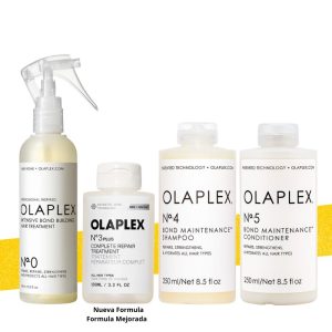 Kit de Rescate para Reparar Cabello muy Dañado Olaplex N°0 155ml, N°3 Plus 100ml (Nueva Formula), N°4 250ml y N°5 250ml (Cabellos Finos a Medios)