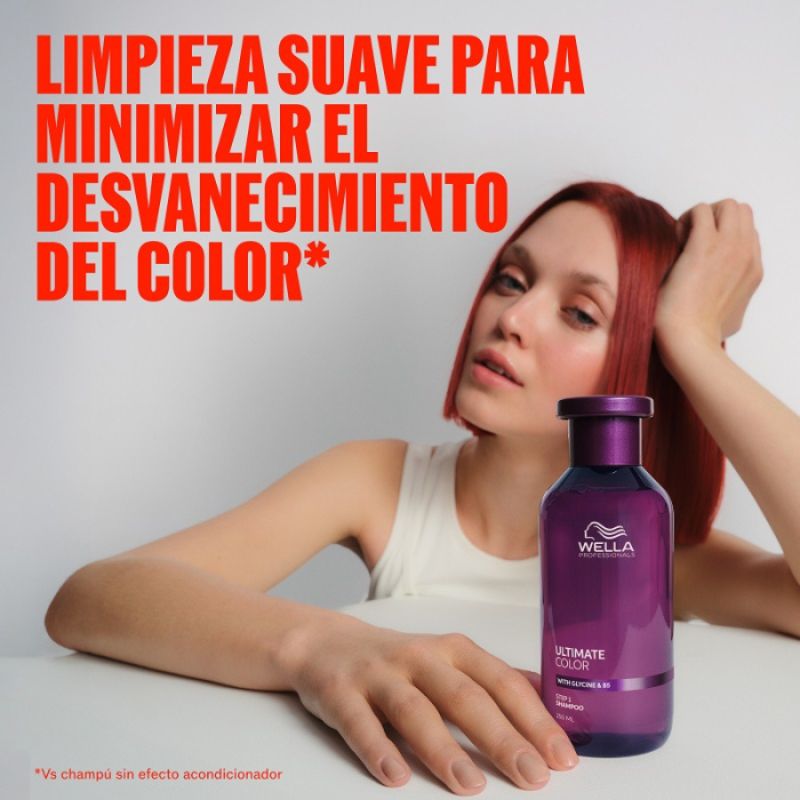 Shampoo para Protección y Cuidado del Color Wella Ultimate Color 250ml (Paso 1) - Imagen 2