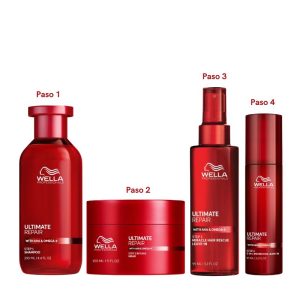 Rutina para Reparar Cabello muy Dañado Wella Ultimate Repair (De Medios a Gruesos)