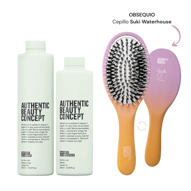 Dúo Amplify Volumen y Densidad para Cabello Delgado Authentic Beauty Concept – Obsequio Cepillo Suki WaterHouse