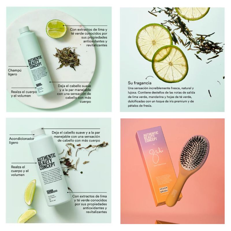 Dúo Amplify Volumen y Densidad para Cabello Delgado Authentic Beauty Concept – Obsequio Cepillo Suki WaterHouse - Imagen 2