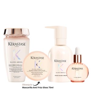 Rutina Hidratante Protectora y Anti Frizz con Efecto de Brillo Kérastase Gloss Absolu (Para Cabello de Medio a Grueso) (Obsequio Mascarilla 75ml)
