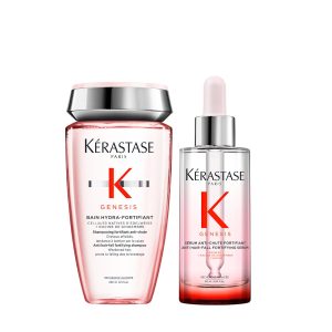 Rutina Fortalecimiento y Anti Caída para Cuero Cabelludo Graso Génesis Kérastase (Shampoo 250ml + Sérum 90ml)