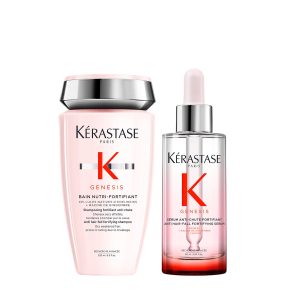 Rutina Fortalecimiento y Anti Caída para Cuero Cabelludo Seco Génesis Kérastase (Shampoo 250ml + Sérum 90ml)