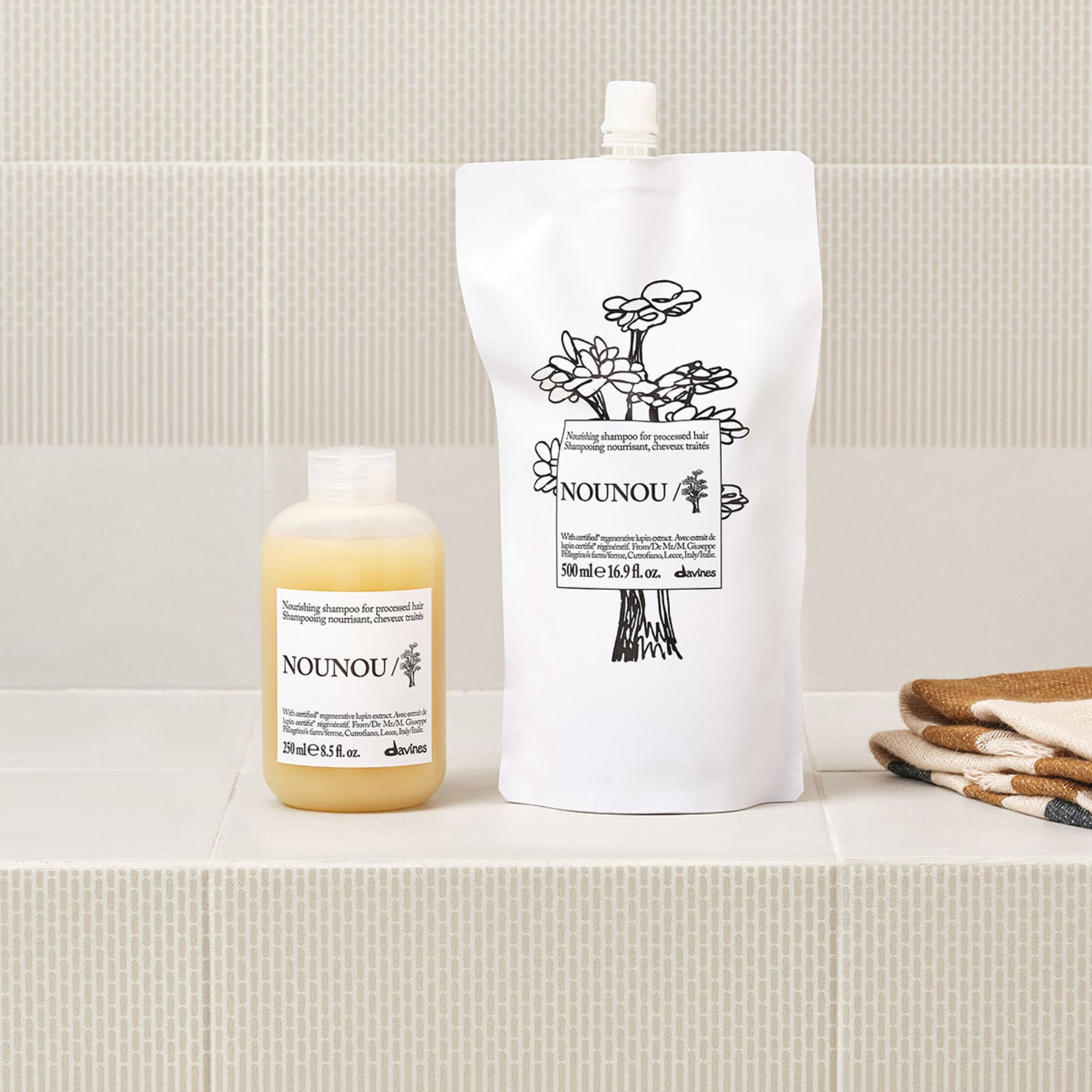 Shampoo Davines NOU NOU para Cabello Maltratado por Procesos Químicos 500ml Refill (Nueva Presentación - Fórmula Mejorada) - Imagen 3